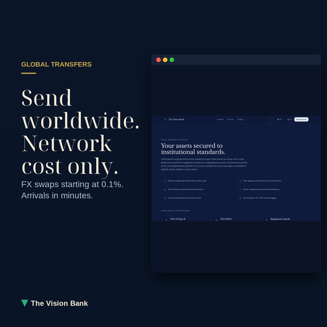 Global Transfers — Send worldwide. Network cost only.